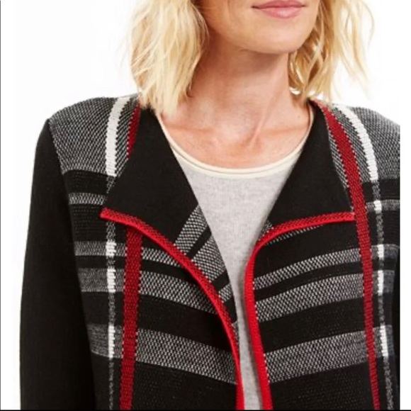 charter club plaid cardigan sweater coat